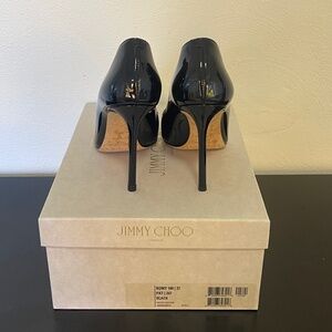 Jimmy Choo Romy Pump Patent Leather Black Stiletto Heel Shoes 100mm